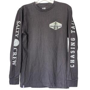 Salty‎ Crew Shirt Mens Small Black Long Sleeve Chasing Tail Fishing Graphic Tee